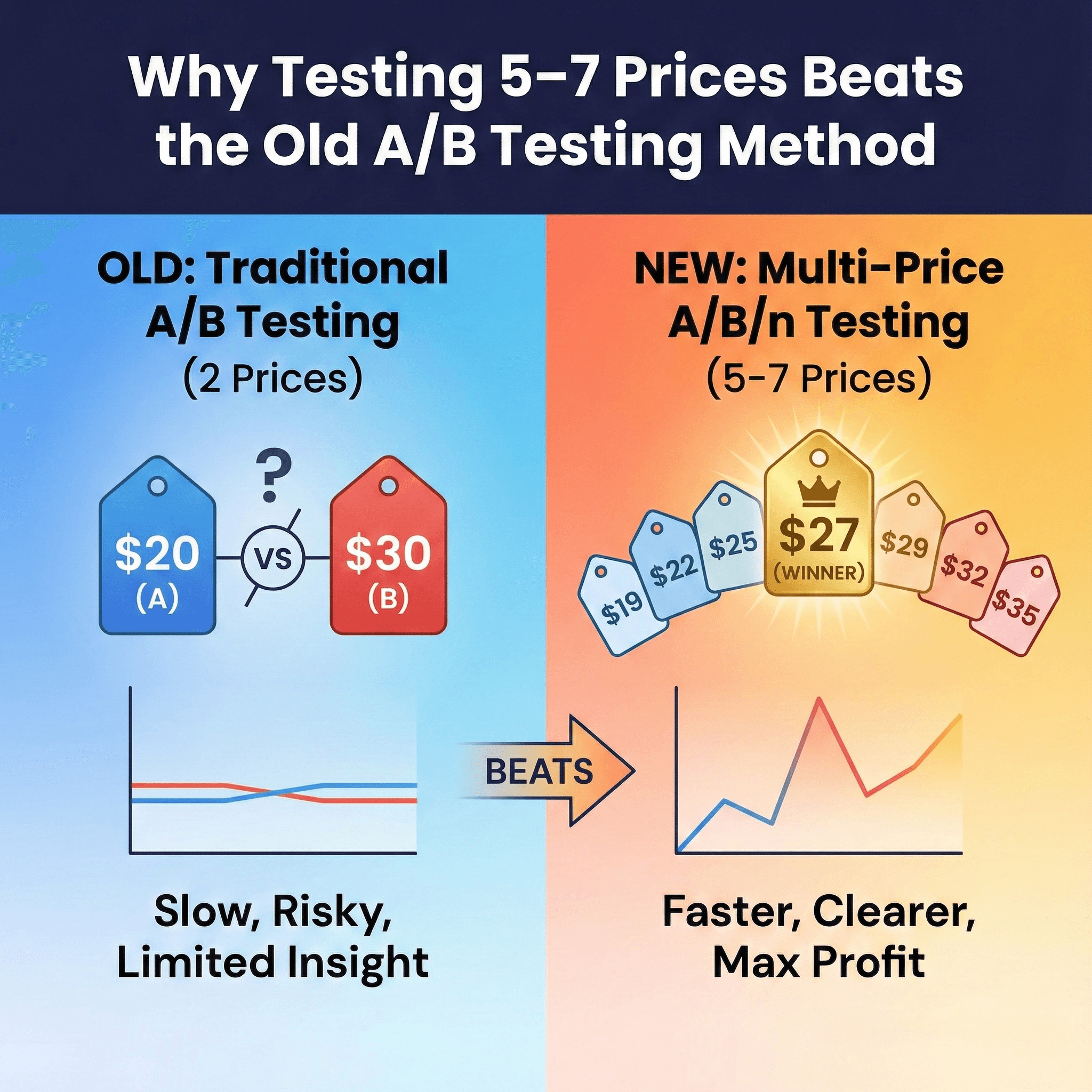 Why Testing 5–7 Prices Beats the Old A/B Testing Method